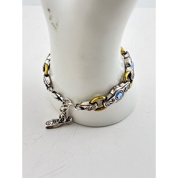 Brighton Celestine Silver Tone & Blue Rhinestone Bracelet silver and gold tone. - Picture 6 of 7